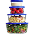 Vtopmart 4 Pack Glass Food Storage Containers Bowls with Lids, for Meal Prep and Leftovers Keeper, Lunch, Microwave, Dishwasher & Freezer Safe