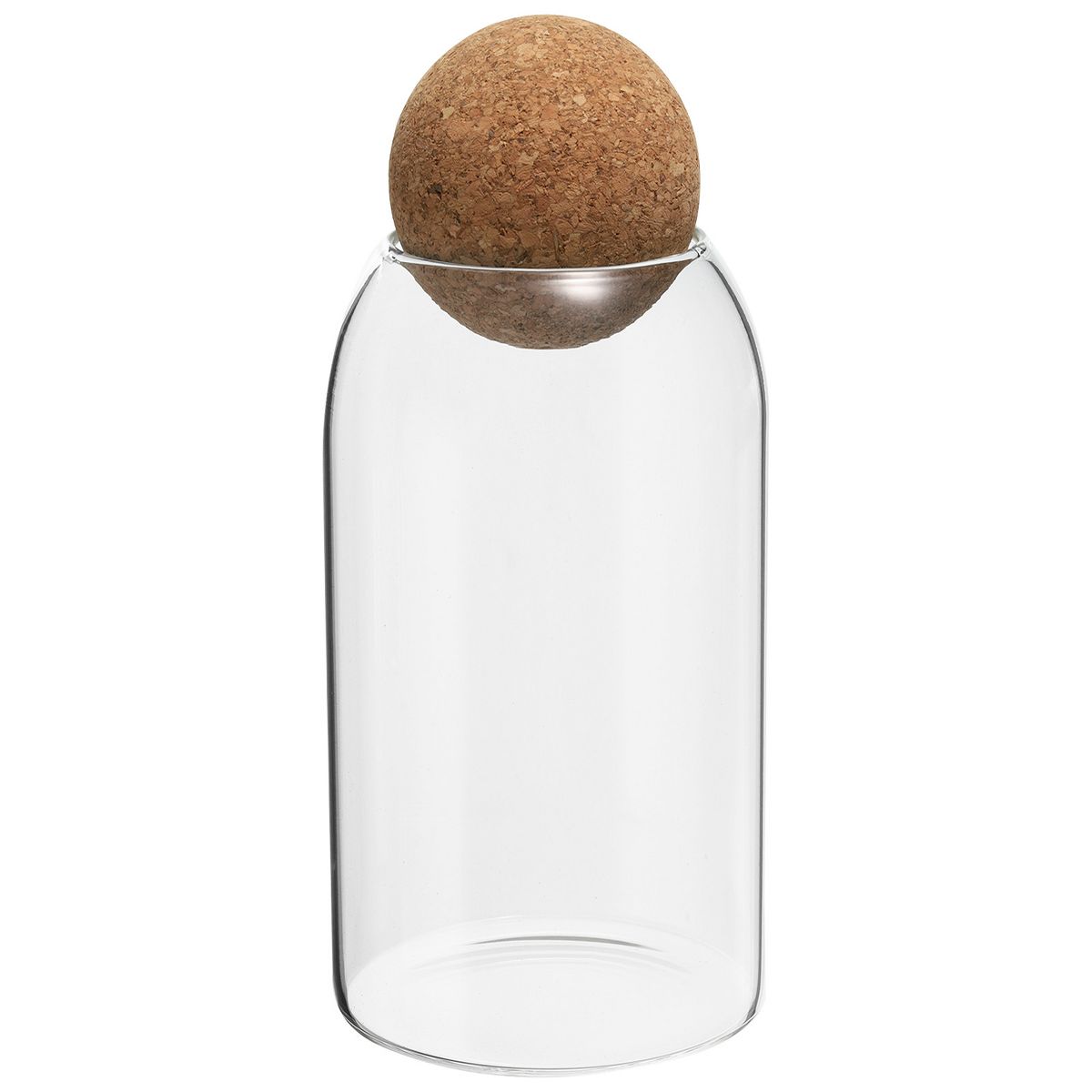Unique Bargains Kitchen Food Glass Storage Container with Ball Cork 10x9cm