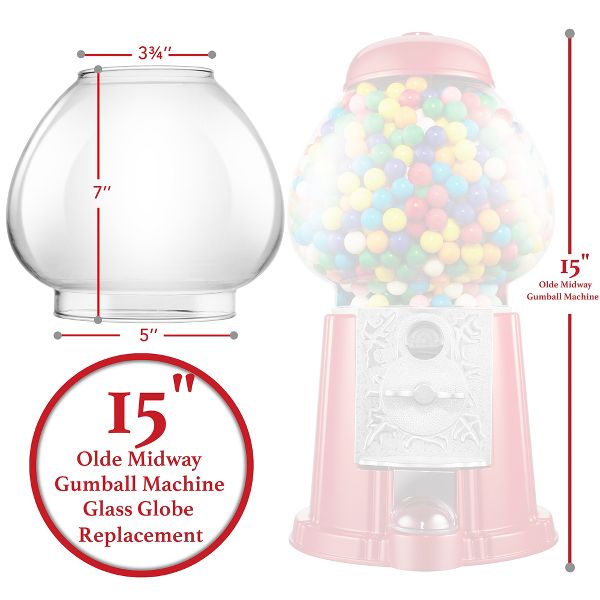 Olde Midway 12-Inch Glass Globe Replacement for Gumball Machines