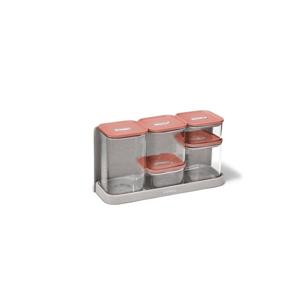 Caraway Home 13pc Glass Airtight Container Set Cream