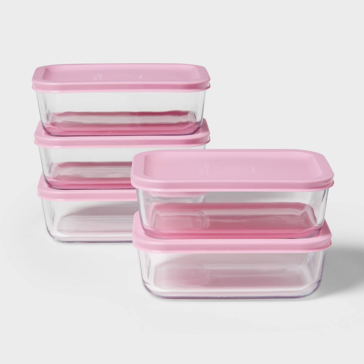 10pc (Set of 5) Glass Rectangle Meal Prep Set Blue - Room Essentials™