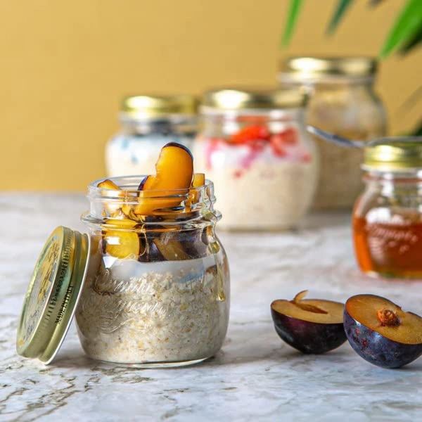 Bormioli Rocco Quattro Stagioni 67.75oz Mason Jar Glass - Wide Mouth Twist Top, Canister Beehive Embossed Design
