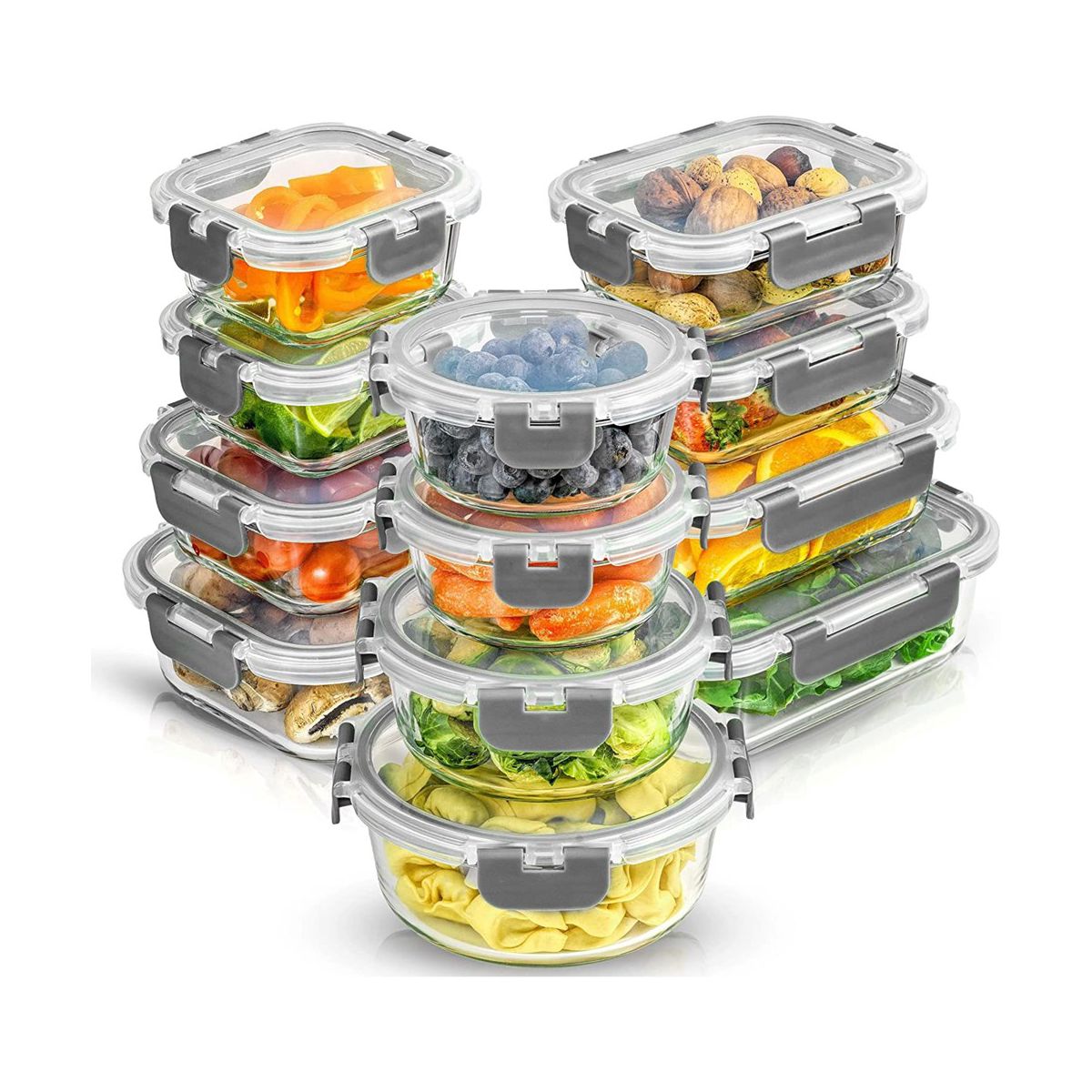 12 Glass Storage Containers (Blushy Pink)