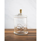 Classic Touch Medium Vivid 70 OZ Glass Canister Jar With Lid - 14K Gold Swirl Design