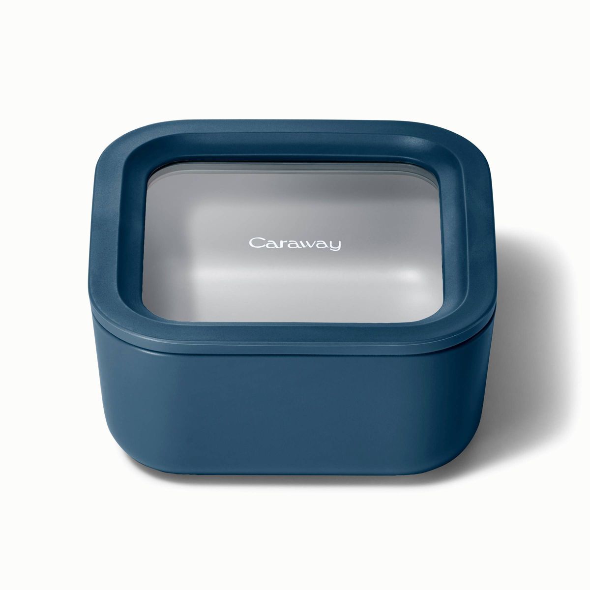 Caraway Home Small Ceramic Coated Glass Food Storage Container Cream: Oven & Microwave Safe, 4.4 Cup Capacity