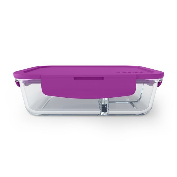 Bentgo 41oz Glass Leak-proof Lunch Box with Plastic Lid - Gray: Food Storage, Stain & Odor-Resistant, Dishwasher Safe