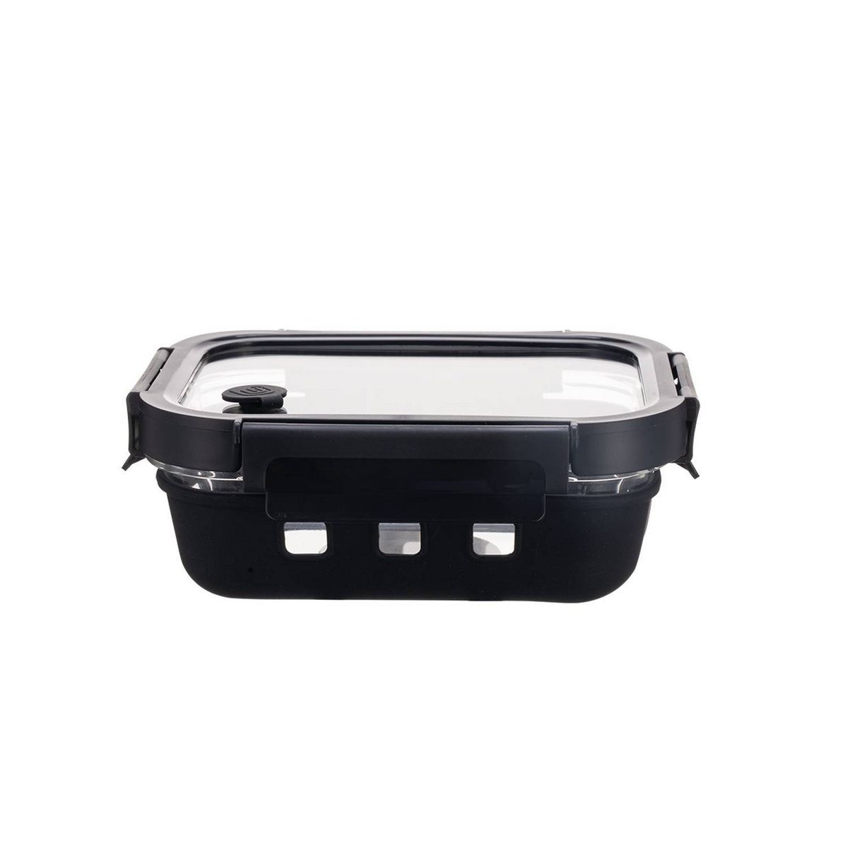 Genicook 21.6oz Rectangle Food Storage Container with Glass Lid Black