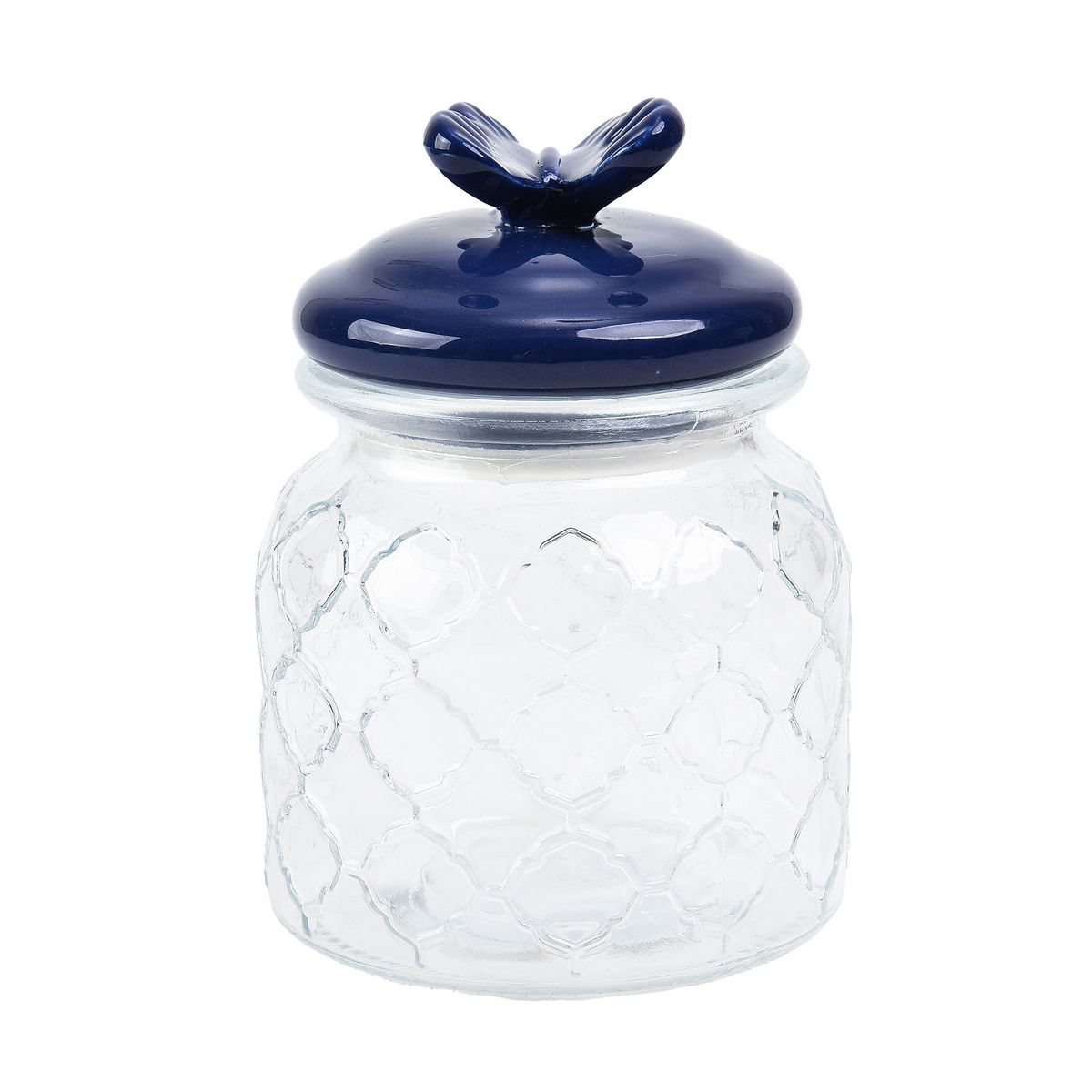 SharpChef 2PK Glass Airtight Storage Jar with Hand painted Ceramic Lid, Glass Food Storage Jars, 20 oz / 0.6 L / 3 cups