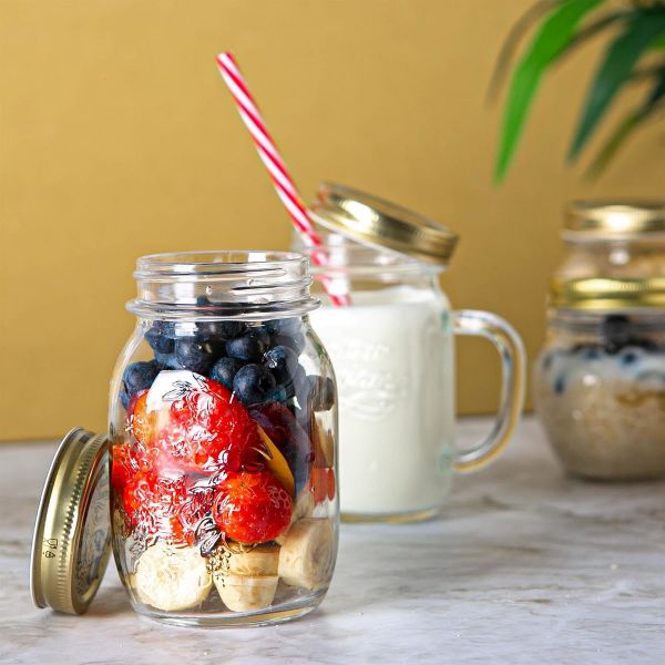 Bormioli Rocco Quattro Stagioni 17oz Mason Jar - Vacuum Seal Canning Jar, Airtight BPA-Free Glass Storage