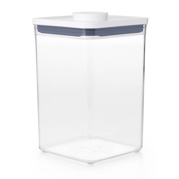 OXO POP 4.4qt Plastic Big Square Airtight Food Storage Container Clear: Dishwasher-Safe, Silicone Lid