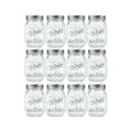 NutriChef 12 Pcs. Glass Mason Jars with Regular Lids and Bands, DIY Magnetic Spice Jars, Ideal for Meal Prep, Jam, Honey, Wedding Favors, and more