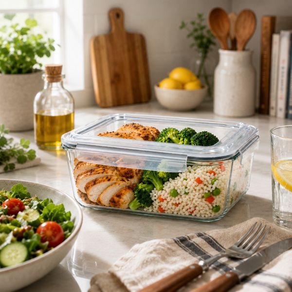 Sorbus Large Glass Food Storage Container with Airtight Locking Lid, 3L / 101 oz Meal Prep Container