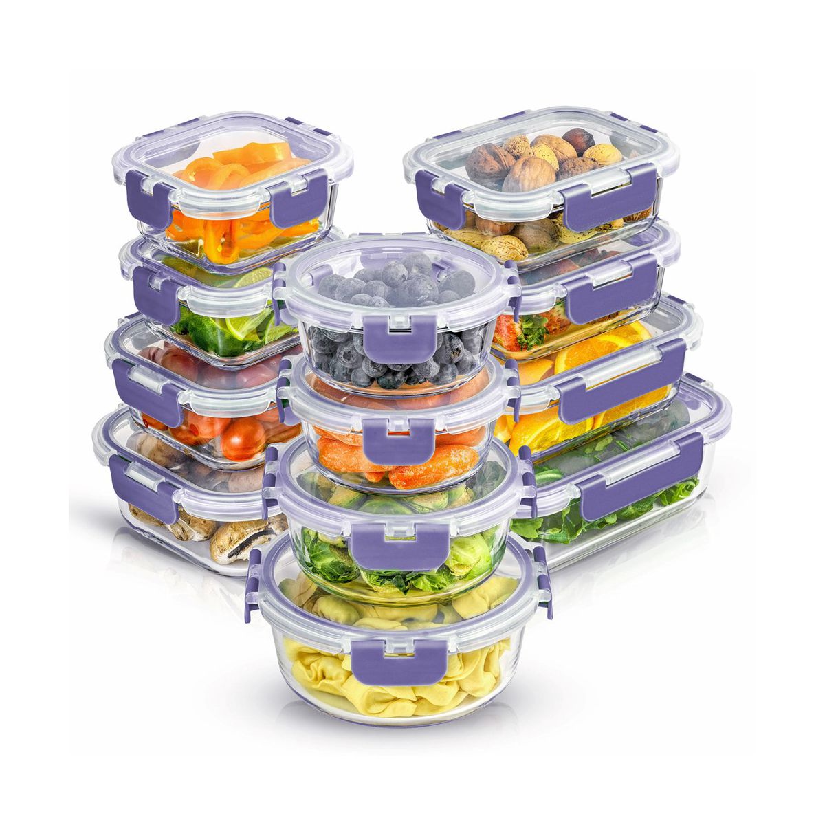 12 Glass Storage Containers (Blushy Pink)