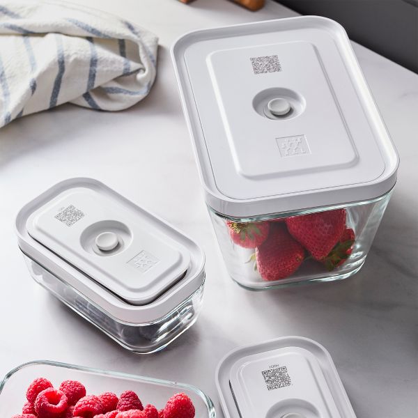 ZWILLING Fresh & Save 3-pc Glass Food Storage Vacuum Containers Meal Prep Container - Small & Large Containers