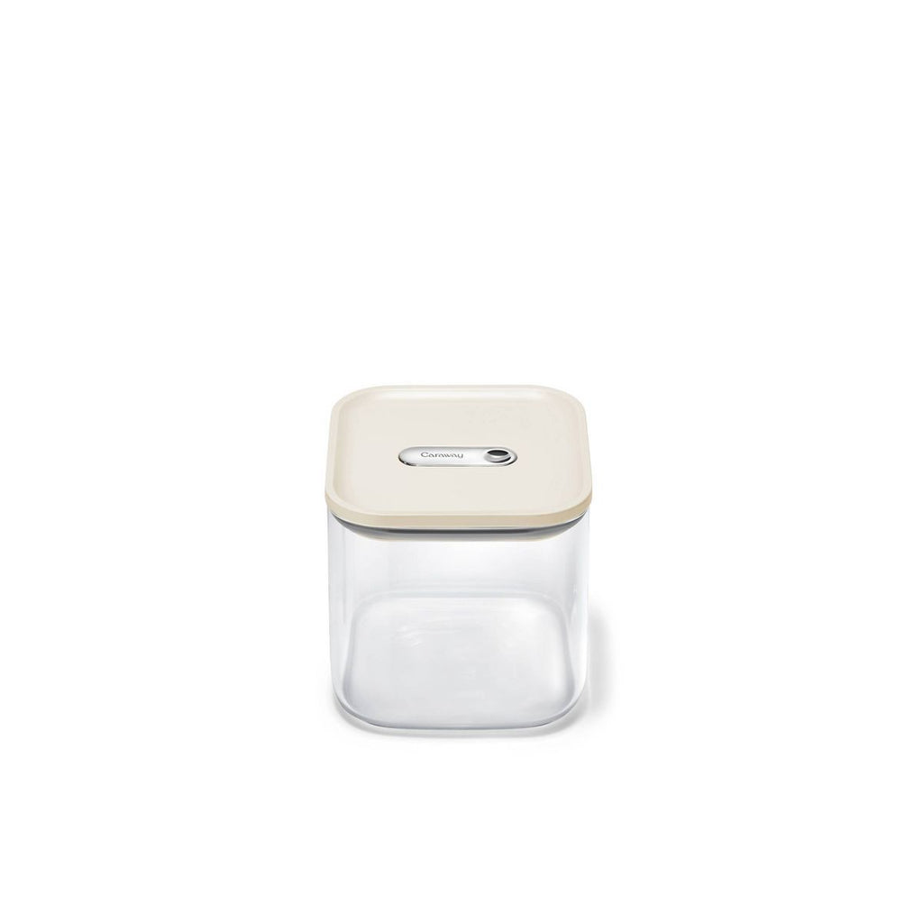 Caraway Home Medium Glass Airtight Container Cream