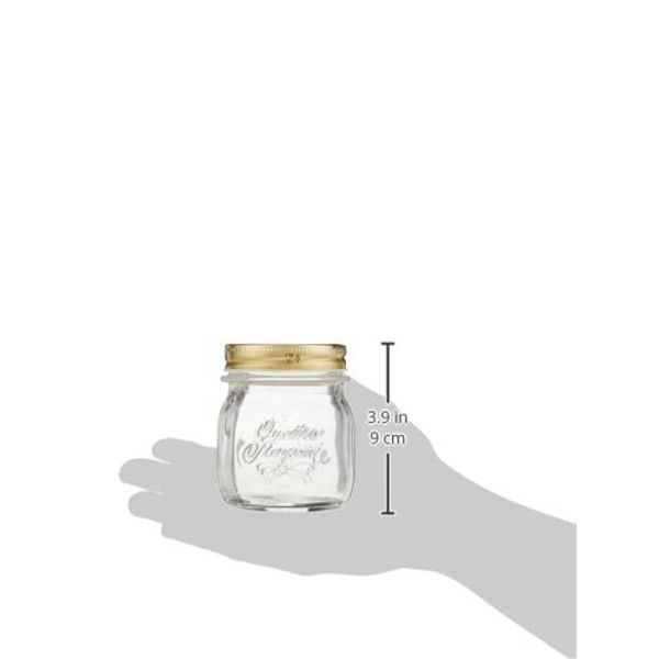 Bormioli Rocco Quattro Stagioni 67.75oz Mason Jar Glass - Wide Mouth Twist Top, Canister Beehive Embossed Design