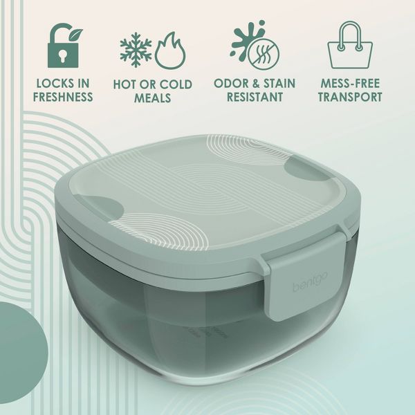 Bentgo 7.6c Glass All-in-One Salad Container Mod Curves Desert Rose