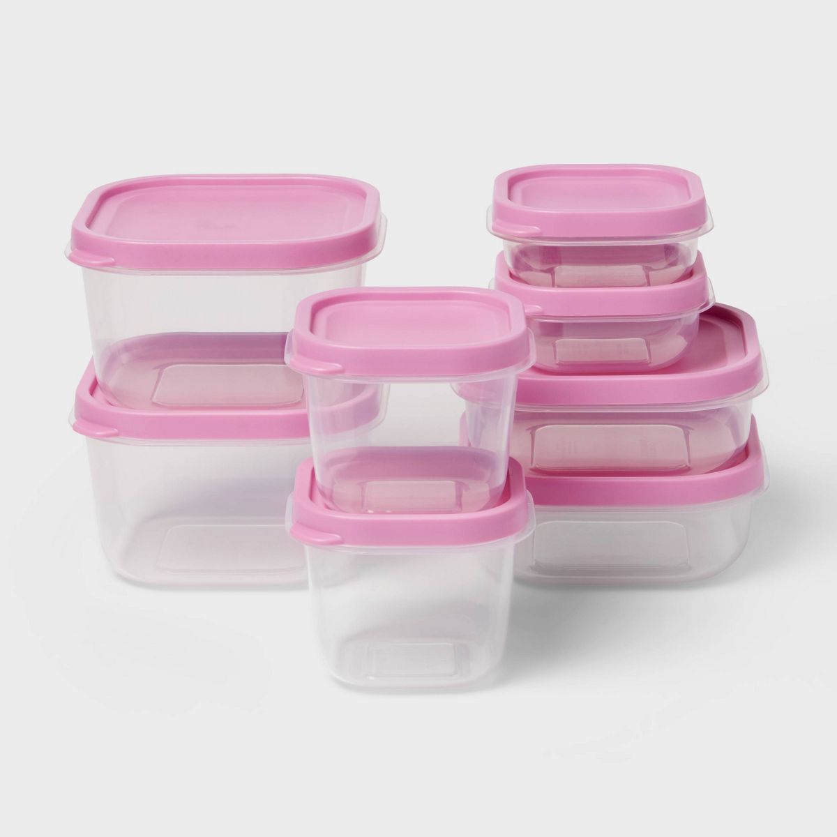 16pc (set of 8) Plastic Food Storage Container Set Blue - Room Essentials™