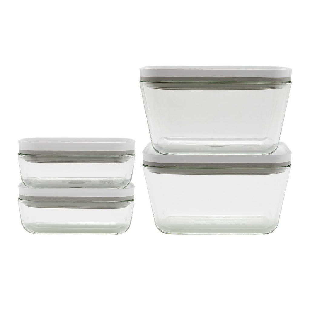 ZWILLING Fresh & Save Vacuum Glass 4-pc box Set, 2 x S, 2 x L containers