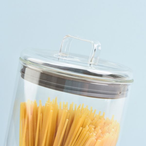 SharpChef 2PK Glass Airtight Storage Jar with Glass Lid, Glass Food Storage Jars, 74 oz / 2.2 L / 9 cups