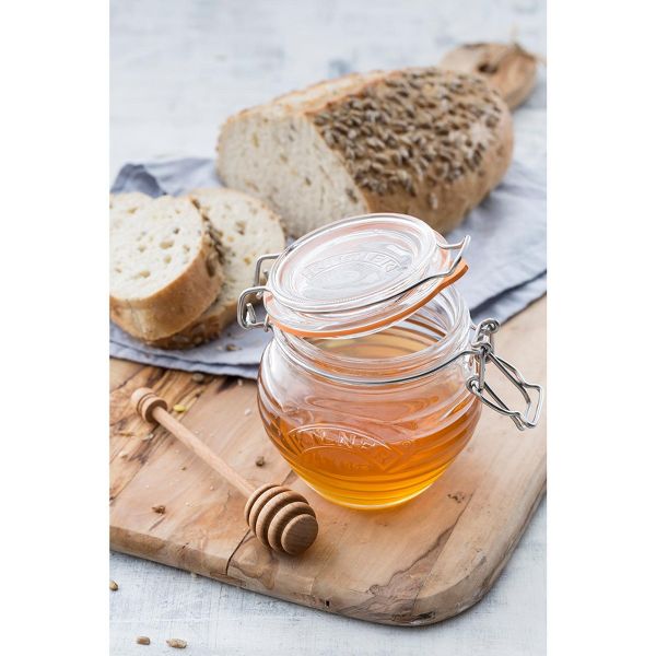 Kilner Honey Pot with Beechwood Dipper, 13.5 Ounce