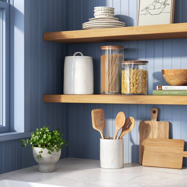 64 oz Canister Wood Top Tall Clear - Threshold™
