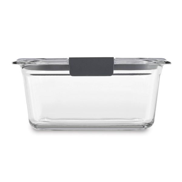Rubbermaid OS 4.7 Cup/1.1 Liter Brilliance Glass: Microwave, Freezer & Oven Safe Food Storage Container