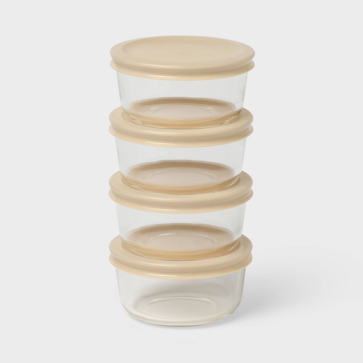 8pc (set of 4) 1c Round Glass Food Storage Container Set Blue - Room Essentials™