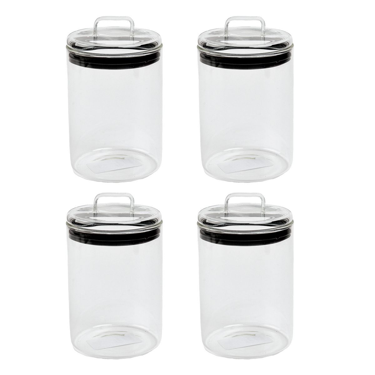 SharpChef 2PK Glass Airtight Storage Jar with Glass Lid, Glass Food Storage Jars, 34 oz / 1 L / 4 cups