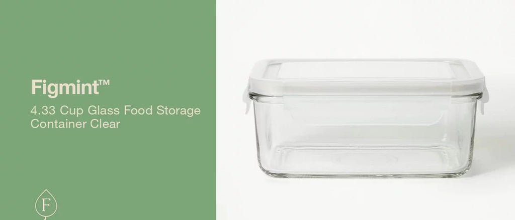 4.33 Cup Glass Food Storage Container Clear - Figmint™: Microwave, Freezer & Dishwasher Safe, Includes Lid