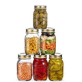 Bormioli Rocco Quattro Stagioni 17oz Glass Preserving Jars, Set of 6 - Wide Mouth Airtight, Twist Top Mason Jars