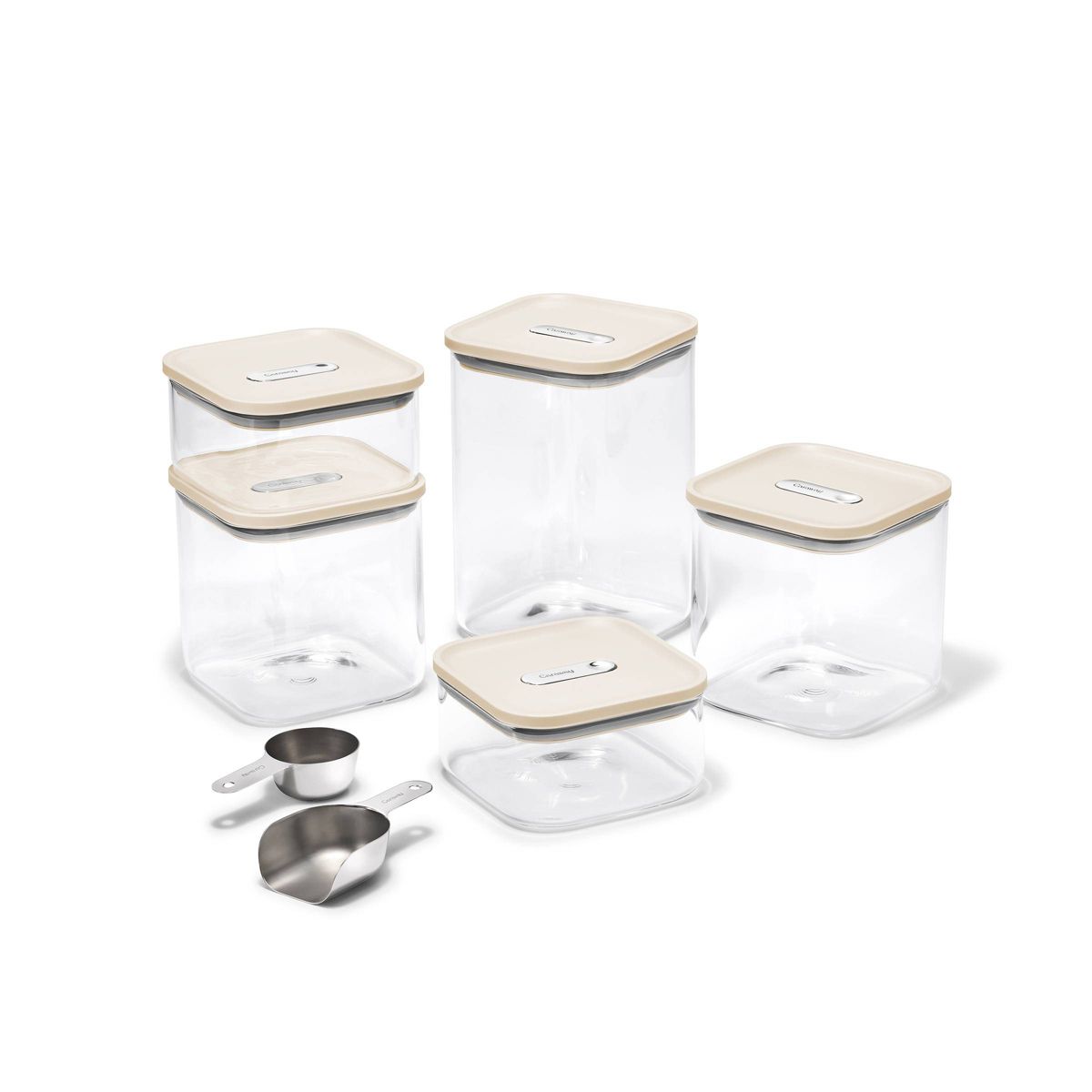 Caraway Home 13pc Glass Airtight Container Set Cream