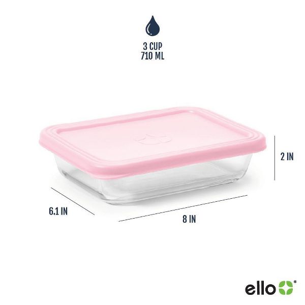 Ello Everyday 10pc 3c Rectangle Glass Meal Prep Food Storage container Set Garden Harmony