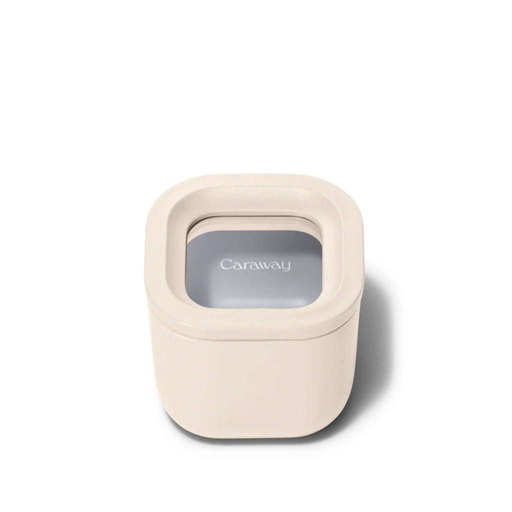 Caraway Home Mini Square Food Storage Container Cream