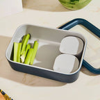 Caraway Home 4pc Dot Insert Ceramic Coated Glass Food Storage Container Set Gray: Microwave-Safe, Hand Wash