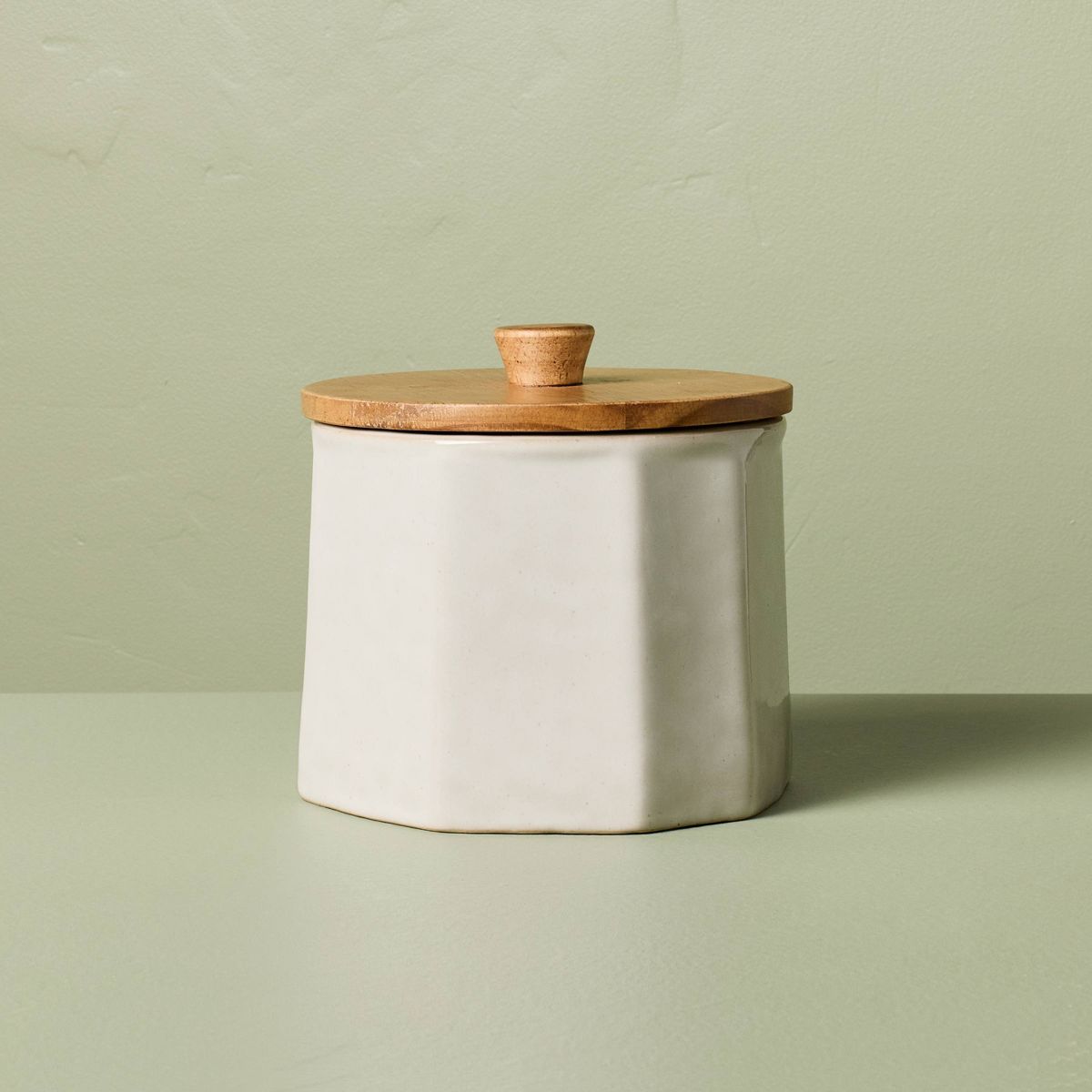 130 fl oz Extra Large Stoneware Canister Sour Cream - Hearth & Hand™ with Magnolia