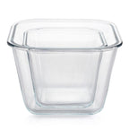 Gibson Home Essential Storage 4 Piece Borosilicate Glass Square Container Set with Snap Lids