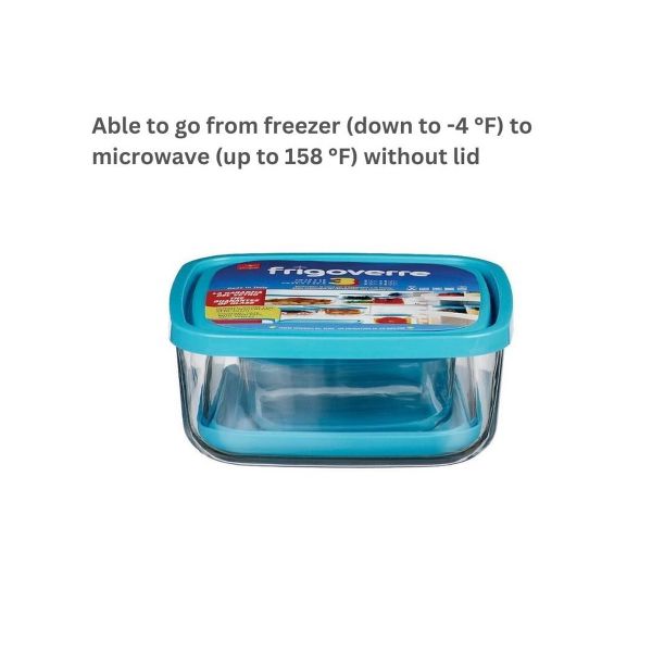 Bormioli Rocco Frigoverre Classic Square Container, Set of 3 - Glass Storage, Airtight Lids