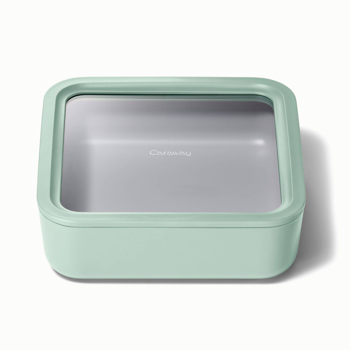 Caraway Home Large Ceramic Coated Glass Container Gray