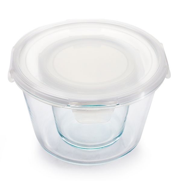 Gibson Home Essential Storage 4 Piece Borosilicate Glass Round Storage Container Set with Snap Lids