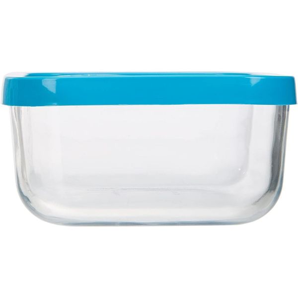 Bormioli Rocco 11.75oz Frigoverre Classic Square Glass Container - Stackable Food Storage Design, Tempered Durable Italian Glass