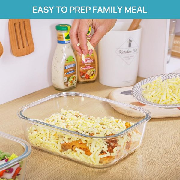 Vtopmart Grey 2Pack 2260ml/76.4oz Extra Large Glass Storage Containers