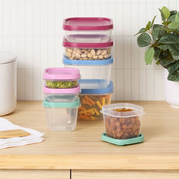 16pc (Set of 8) Plastic Food Storage Container Set - Room Essentials™