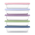 Ello Everyday 10pc 3c Glass Meal prep Food Storage Container Set Coastal Postcard