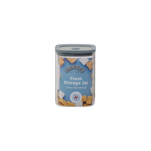 Kilner Fresh Storage Square Jar, Borosilicate Glass Food Container, 118 Ounce