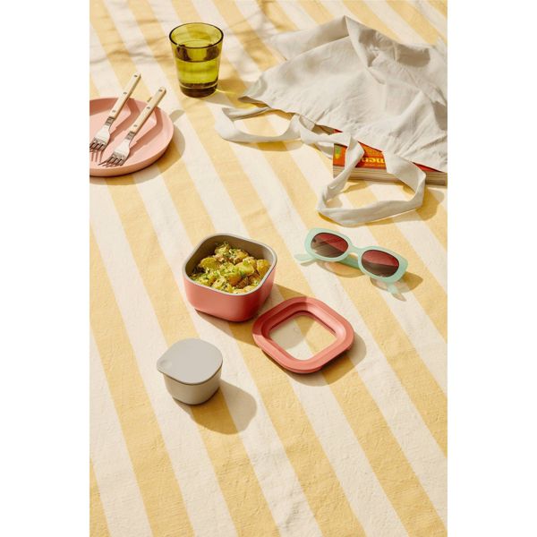 Caraway Home Mini Square Food Storage Container Cream
