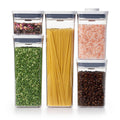 OXO POP 5pc Plastic Airtight Food Storage Container Set White: Kitchen Canisters, Dishwasher-Safe, Lifetime Warranty