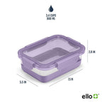 Ello 4pc 3.4c Glass Refresh Food Storage Container Set Green: Meal Prep, Locking Lids, Oven & Microwave Safe