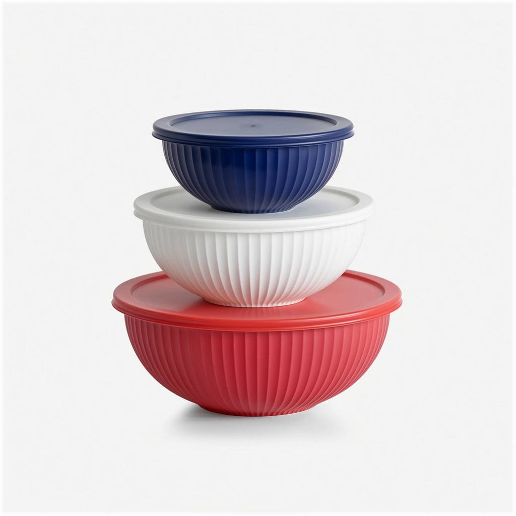 Genicook 6pc Rainbow with Simple Food Storage Container Set Red/White
