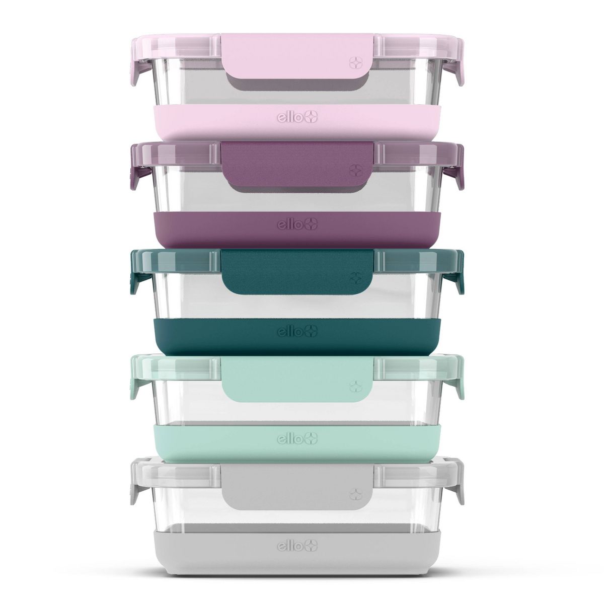 Ello 10pc Glass Meal Prep Food Storage Container Set Blue